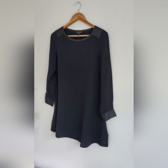 Eileen Fisher Petite Black Long Sleeve Tunic Dress Size PS - Picture 3 of 8